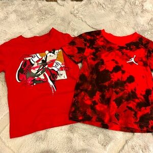 2- Jordan boys T-shirts- red, size XS 4